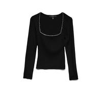 VERO MODA Pullover 'VMWilma' nero / bianco perla Donna VERO MODA M nero / bianco perla