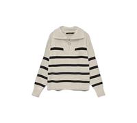 VERO MODA s Vmsaba Stripe LS Highneck Blouse Ga Noos Pullover da Donna, Betulla/Strisce: Nero, XL