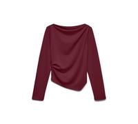 Vero Moda Short Top Vmmille LS Boatneck-Pantaloncini Jrs Noos, Biking Rosso, L Donna
