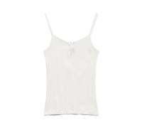 VERO MODA Singlet Vmlisa Pointelle-Canottiera Top Jrs Noos, Bianco, M Donna