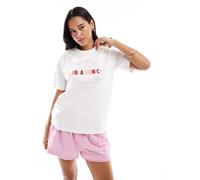 Vero Moda - T-shirt bianca con ricamo "Santa Monica"-Bianco S