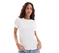 Vero Moda - T-shirt bianca testurizzata a maniche corte-Bianco XS