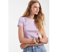 Vero Moda - T-shirt con scollo rotondo a coste lilla orchidea-Viola XL
