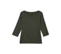 Vero Moda - T-Shirt da Donna in Tessuto Elasticizzato a 3/4 di Manica con Scollo a U Basic, Top Basic a Maniche Lunghe Regular Fit VMPANDA, Notte Foresta, S