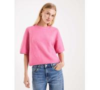 Vero Moda - T-shirt in maglia squadrata oversize morbida con scollo a O rosa cosmo M