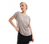Vero Moda - T-shirt oversize color pietra lunare-Grigio XL