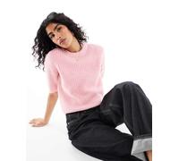 Vero Moda - T-shirt rosa in maglia spessa a coste XL