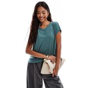 Vero Moda - T-shirt verde blu con scollo rotondo XXS
