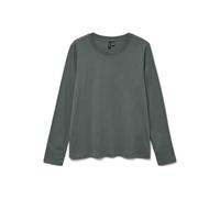 VERO MODA T-Shirt Vmpaulina LS-Maglietta Ga Jrs Noos, Balsamo Verde, L Donna