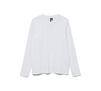 VERO MODA T-Shirt Vmpaulina LS-Maglietta Ga Jrs Noos, Bianco, S Donna
