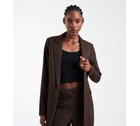 Vero Moda Tall - Blazer sartoriale oversize effetto tweed color cioccolato in coordinato-Marrone XS