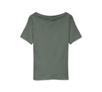 VERO MODA Top Basic Elasticizzato a Manica Corta con Scollo a Barca da Donna Panda
