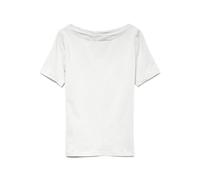 VERO MODA Top Basic Elasticizzato a Manica Corta con Scollo a Barca da Donna Panda