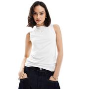 Vero Moda - Top bianco in jersey con scollo a barchetta senza maniche XS