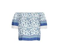 VERO MODA Top fantasia con spalle scoperte, manica corta. Bianco Bianco Fantasia