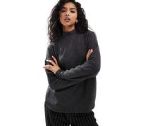 Vero Moda - Top in jersey accollato oversize nero mélange XS