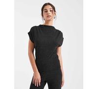 Vero Moda - Top nero e argento glitterato senza maniche con scollo a barchetta in coordinato XS