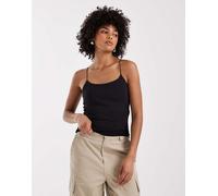 Vero moda - Top sinuoso nero con spalline sottili M