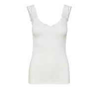Vero Moda - Top senza maniche in jersey bianco con finiture in pizzo XS