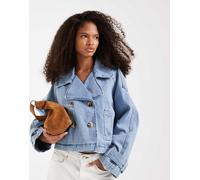 Vero Moda - Trench corto in denim lavaggio azzurro-Blu L