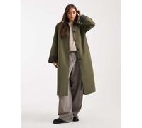 Vero Moda - Trench kaki con bottoni e colletto a contrasto-Verde XL