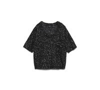 VERO MODA U-Neck Pullover Vmleilani Stitch Maglione con Collo Rotondo 2/4, Nero, L Donna, Nero, L