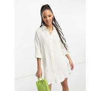 Vero Moda - Vestito camicia oversize bianco testurizzato L