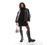 Vero Moda - Vestito corto in maglia nero con collo a imbuto L