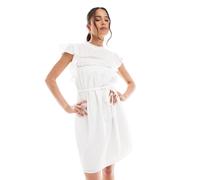 Vero Moda - Vestito corto in plumetis bianco con allacciatura L