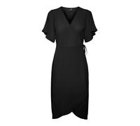 VERO MODA Vmsaki SS Calf Wrap Dress Ga Noos Vestito, Nero, L Donna