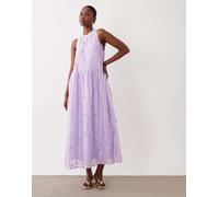Vero Moda - Vestito midi accollato lilla a fiori con applicazioni 3D-Viola M