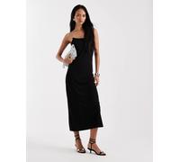 Vero Moda - Vestito midi aderente in jersey nero con spalline sottili e decorazioni in strass 2XL