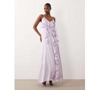 Vero Moda - Vestito midi con spalline sottili e volant lilla-Viola XS