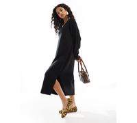 Vero Moda - Vestito midi nero oversize in maglia con scollo a V M