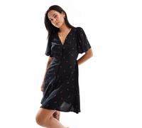 VERO MODA Vmalba SS Short Dress Wvn Ga Noos, Nero, L