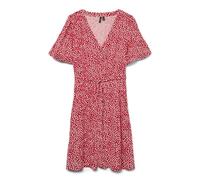 VERO MODA Vmalba SS - Abito Corto da Donna Wvn Ga Noos, Rosso - Fiery Red, S