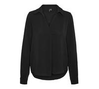 VERO MODA Vmalva L/S Collar Top Wvn Ga Camicia a Maniche Lunghe, Nero, S Donna