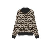 VERO MODA Vmaria Art Batwing Maglione a Collo Alto Rep, Nero, M