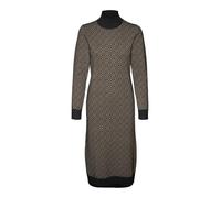 VERO MODA Vmaria Art LS-Abito da Donna a Collo Alto Vestito, Black/Detail:w. Silver Mink Grafic Print, XS