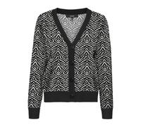 VERO MODA Vmaria Art LS V-Neck Cardigan Rep, Nero, XL