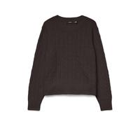 VERO MODA Vmaries LS O-Neck Cable Pullover BF, Torta al Cioccolato, L