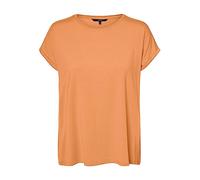 VERO MODA Vmava Plain SS Top Gajrs Noos, Mock Arancione, XL Donna