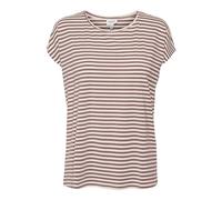 Vero Moda VMAVA Plain SS Top Stripe GA Jrs Noos Shirt, Nostalgia Rose/Stripes:Pristine, XL, Rosa/Strisce: Cristine, XL