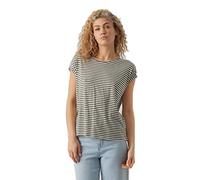 VERO MODA VMAVA Plain SS Top Stripe GA Jrs Noos T-Shirt, Laurel Wreath/Stripes:Pristine, M da Donna