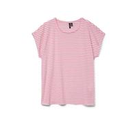 Vero Moda - T-shirt oversize rosa a righe L