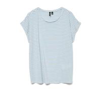 Vero Moda Vmava SS Top Stripe Ga Jrs Noos da Donna, Airy Blue., M