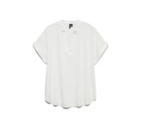VERO MODA Top da Donna Stile Casual con Scollo a V e Polsini arrotolati, Camicia a Maniche Corte, Colore:Bianco, Taglia:S