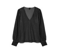 VERO MODA Vmbecca LS V-Neck Lace Top Jrs Noos, Nero, L