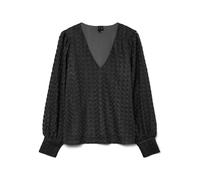 VERO MODA Vmbecca LS V-Neck Lace Top Jrs Noos, Nero, S