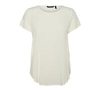 VERO MODA VMBECCA Plain SS Top GA Noos T-Shirt, Snow White, L Donna